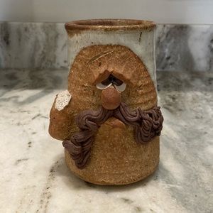 Handmade Ceramic Pottery Ugly Grumpy Face Coffee Mug